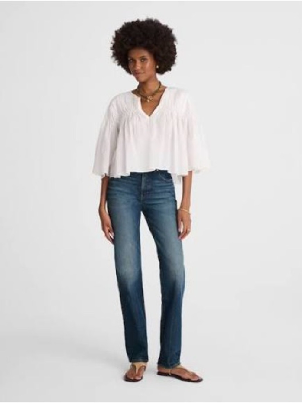 Madewell Women’s Longline Straight Jeans, Greendale Wash 33R NWT
